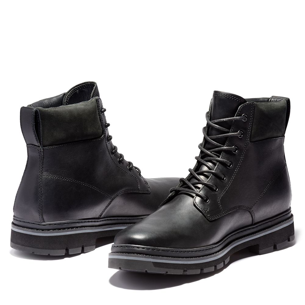 Timberland Μποτες Χιονιού Ανδρικα Μαυρα - Port Union Waterproof Plain-Toe - Greece 6485013-EQ